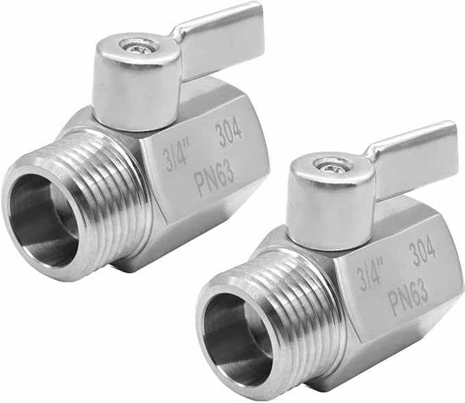 beduan 3/4" Shut Off Valve GHT Thread Stainless Steel Garden Hose Heavy Duty by Beduan