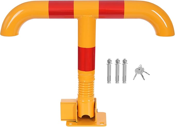 Parking Post and Base With Lock, T Shaped Parking Blocker Barriers Post Parking - Image 2