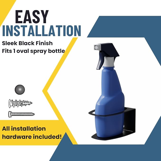 Koova Spray Bottle Holder Heavy Duty- Wall Mount Storage Rack - Image 4