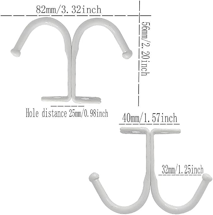 haowei Double Prong Ceiling Hook, WhaGaay 10 Pcs Towel/Robe/Coat Clothes Hook - Image 2