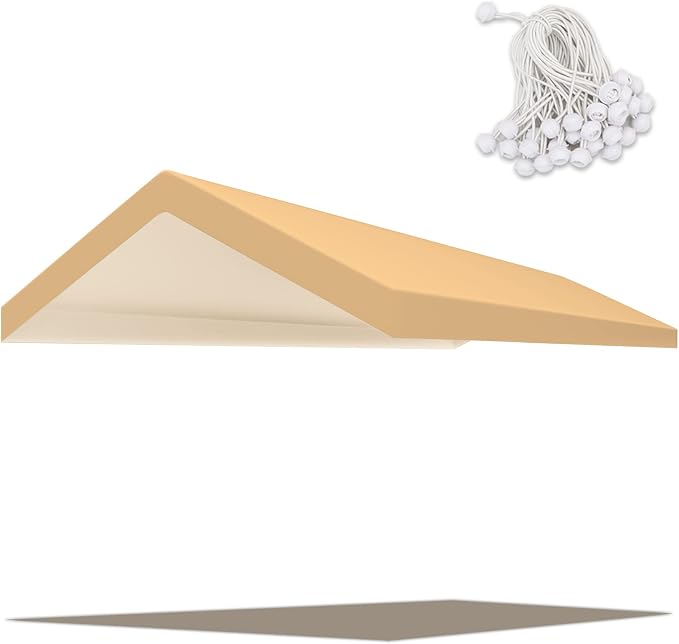 10'x20' Upgraded Carport Replacement Top Canopy Cover Beige by TGEHAP