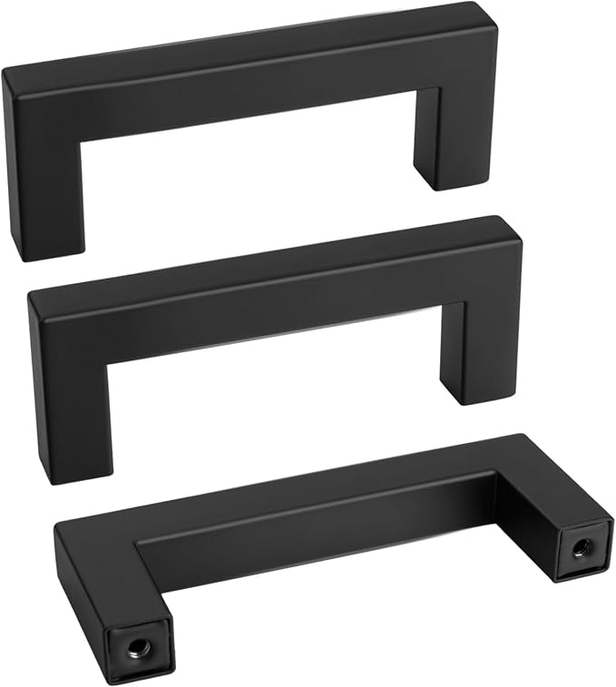 Goldenwarm 1 Pack Black Square Bar Cabinet Pull Drawer Handle Stainless Steel by goldenwarm
