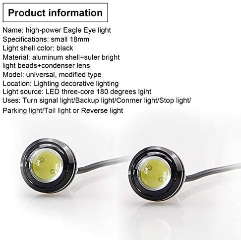 LEADTOPS 10Pcs 18mm 12V Eagle Eye LED Car Fog DRL Daytime Running Light Backup - Image 6