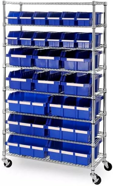 Heavy-Duty Steel Wire Shelving Storage Unit, 24-bin Rack by Unknown