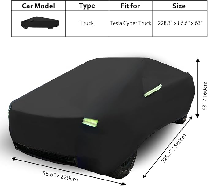 Truck Cover Custom Fit for Tesla Cybertruck, Waterproof All Weather Lightweight - Image 6