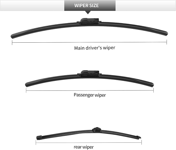 Replacement for BMW X1 2016-2022 Windshield Wiper Blades, 3 Pieces of Car Front - Image 3