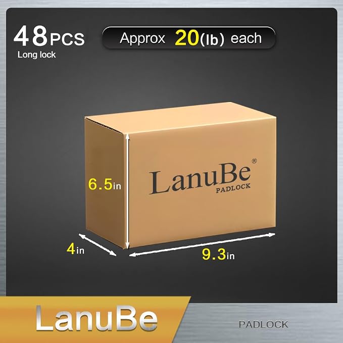 LanuBe Lock Laminated keyed Padlock, keyed Alike Locks, Long Shackle, Marked - Image 5