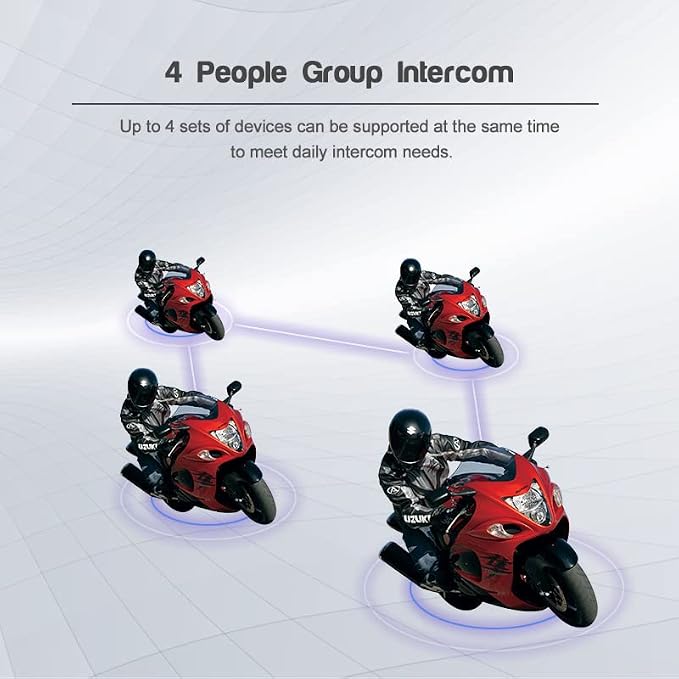 MIMIRACLE V4 Plus Motorcycle Helmet Bluetooth Intercom Headset - Image 2