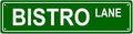 BISTRO LANE Space Metal Tin Street Sign Bar Cafe Garage Cave Home Room Wall by Unknown