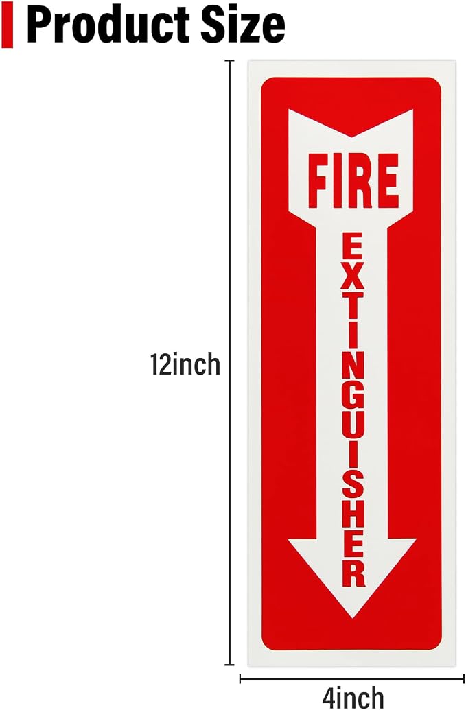 Madrigal Fire Extinguisher Glow in the Dark Sticker Sign, fire extinguisher sign - Image 2