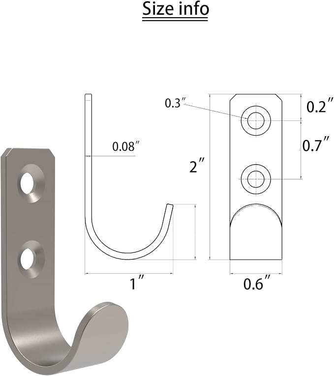 Wall Hooks Coat Hook Robe Hanging Robe & Towel Hooks, Utility Hooks Indoor - Image 3