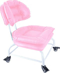 Rolling Stool Wide Seat with Back Rolling Chair 4 Wheels with Brakes by IMMERLIEBEN