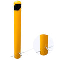 58" Pour in Place Steel Bollard Post, 5-1/2" OD Safety Bollard Yellow Powder by BIGalleons