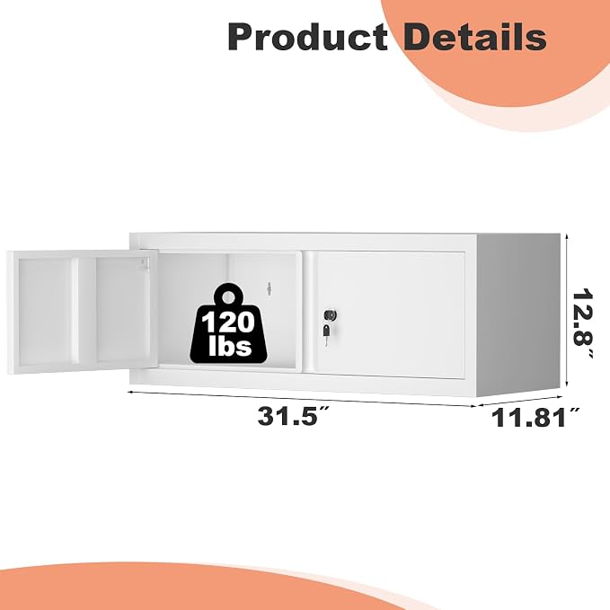 LUCYPAL Metal Storage Cabinet, Garage Wall Mounted Storage Cabinet - Image 3