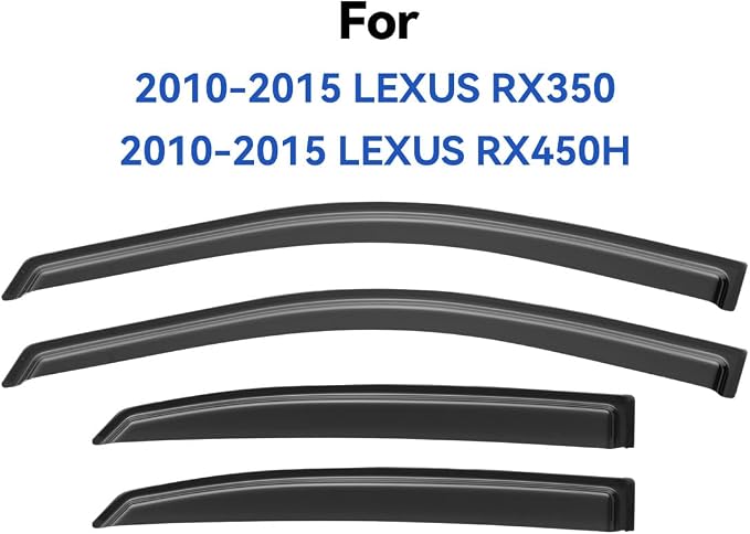 Window Visors Rain Guards for 2010-2015 Lexus RX350, Out-Channel Window Vent - Image 2