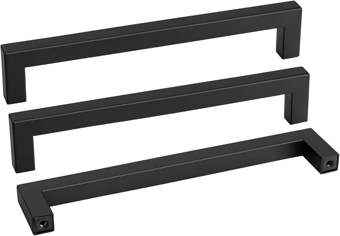 Goldenwarm 1 Pack Black Square Bar Cabinet Pull Drawer Handle Stainless Steel by goldenwarm