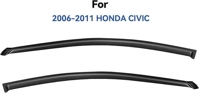 Window Visors Rain Guards for 2006-2011 Honda Civic Coupe, Out-Channel Window - Image 2