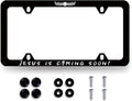 Jesus is Coming Soon License Plate Frame Christian Cross License Plate Holder by MUAWUOIK