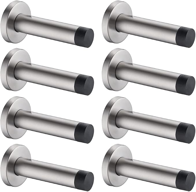 JQK Door Stopper, 304 Stainless Steel Thicken 1mm Sound Dampening Door Stop by Homeimprovement