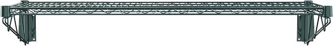 14" x 48" Green Epoxy Wire Wall Mount Shelf - Image 3
