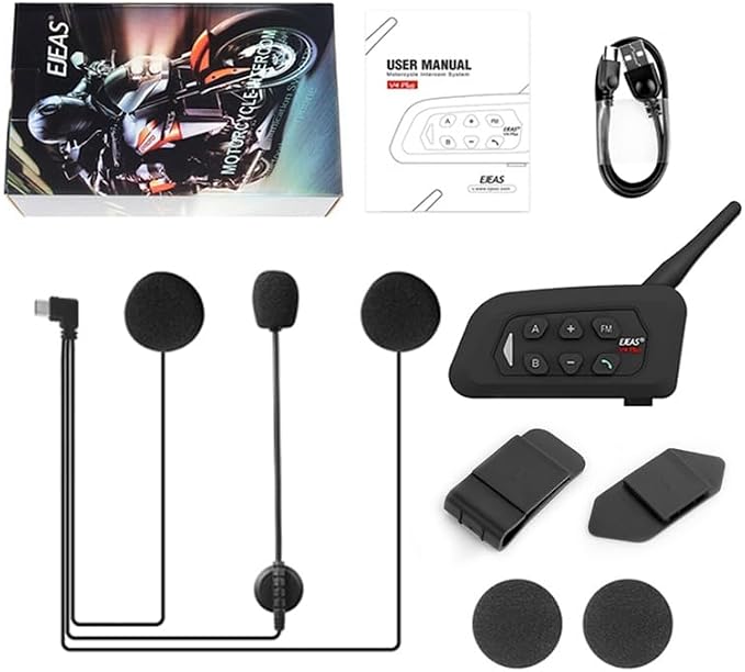 MIMIRACLE V4 Plus Motorcycle Helmet Bluetooth Intercom Headset - Image 6