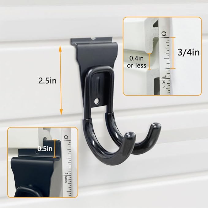 Slatwall Hooks, Slat Wall Accessories Multi Size Garage Hooks Storage Utility - Image 5