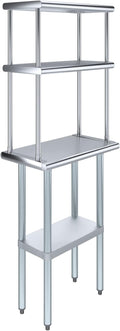 Amgood Stainless Steel Work Table Double Tier Overshelf | NSF by AmGood