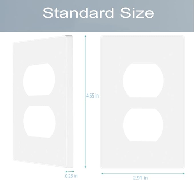1-Gang Screwless Duplex Wall Plate Cover Single Switch Outlet Electrical - Image 2