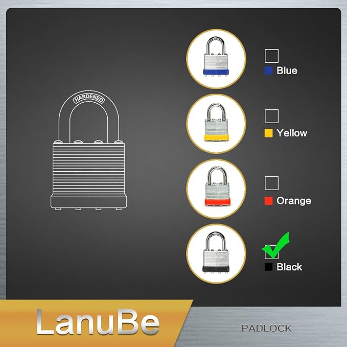 LanuBe Lock Laminated keyed Padlock, keyed Alike Locks, Normal Shackle - Image 7