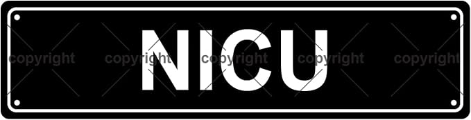 NICU NEONATAL INTENSIVE CARE UNIT Space Metal Tin Street Sign Bar Cafe Garage by Unknown