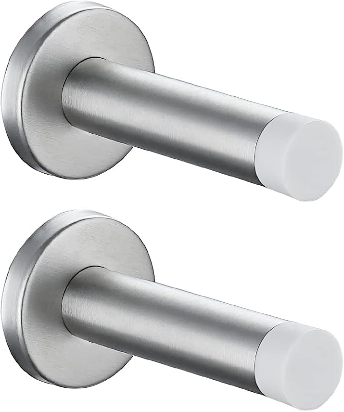JQK Door Stopper, 304 Stainless Steel Thicken 1mm Sound Dampening Door Stop by Homeimprovement
