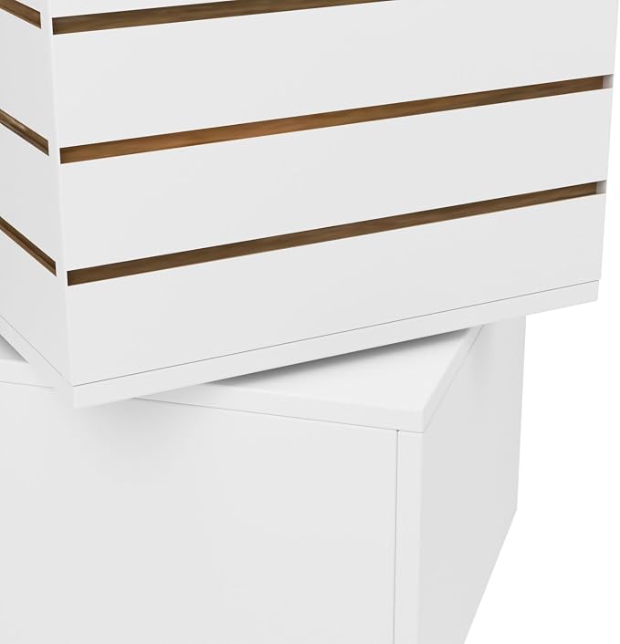 WISDOMFUR Rotating Slatwall Display Rack – 16"x16"x60" White Spinning Tower - Image 4
