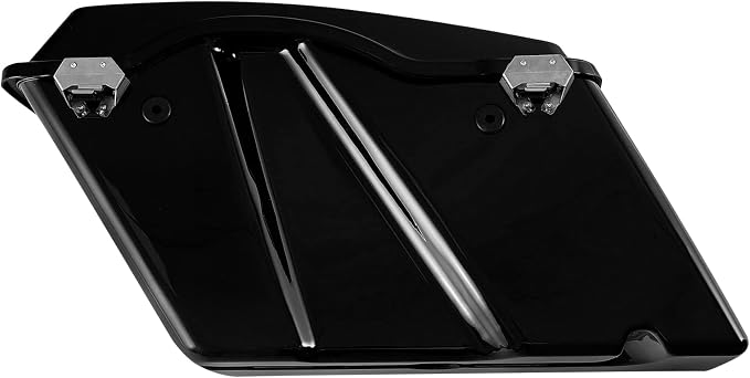 XFMT Motorcycle Vivid Black Hard Saddlebags Saddle Bags Trunk W/Lids & Latches - Image 4