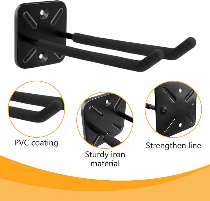 2PCS Heavy Duty Steel Hooks, Garage Hanger Storage Tool Organizer Rack - Image 3