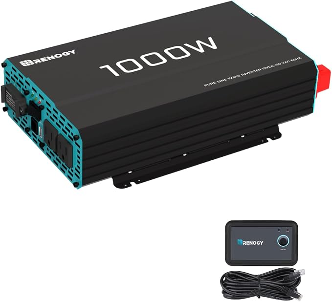 Renogy 1000W Pure Sine Wave Inverter 12V DC to 120V AC Converter by RenogySolar