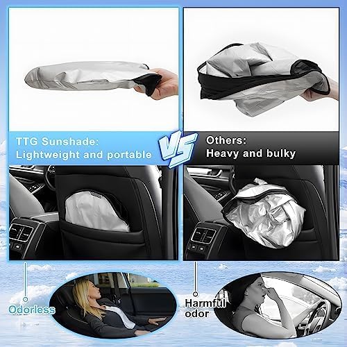 T TGBROS Compatible with 2015-2024 2025 Volvo XC90 Windshield Sun Shade - Image 5