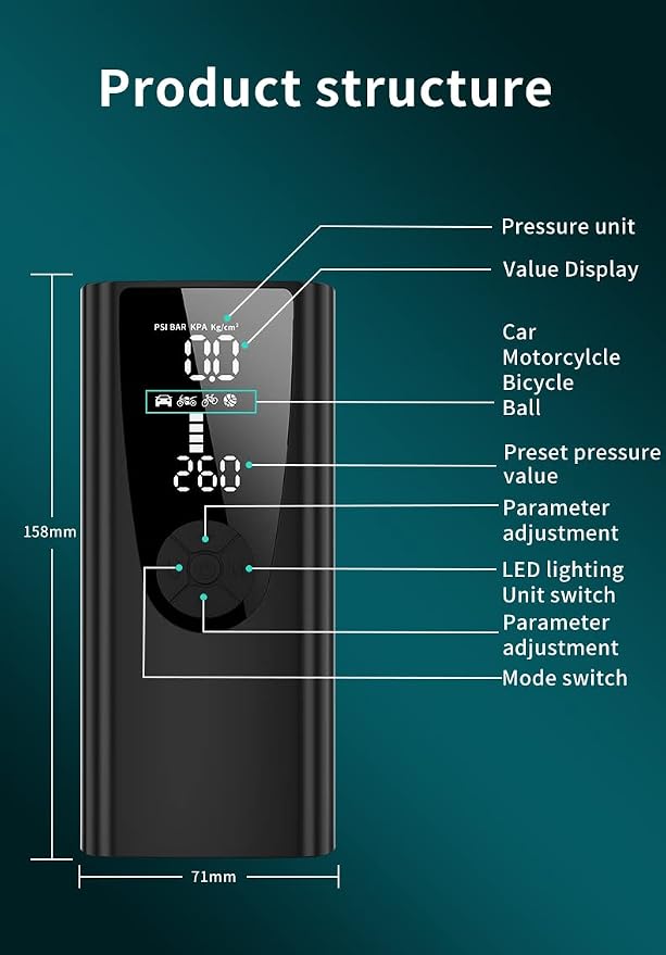 Tire Inflator Portable Air Compressor/Pump - Image 3