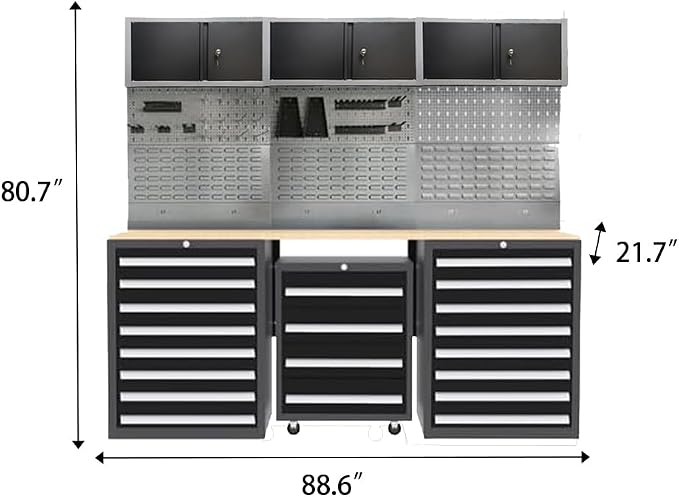 JZD Metal Tool Storage Cabinet Set, Pro Tool Organization System - Image 2