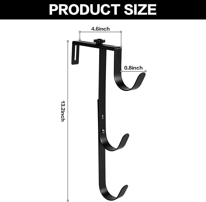 2Pcs Black Pool Pole Hangers, Adjustable Heavy Duty Swimming Pool Fence Hooks - Image 2