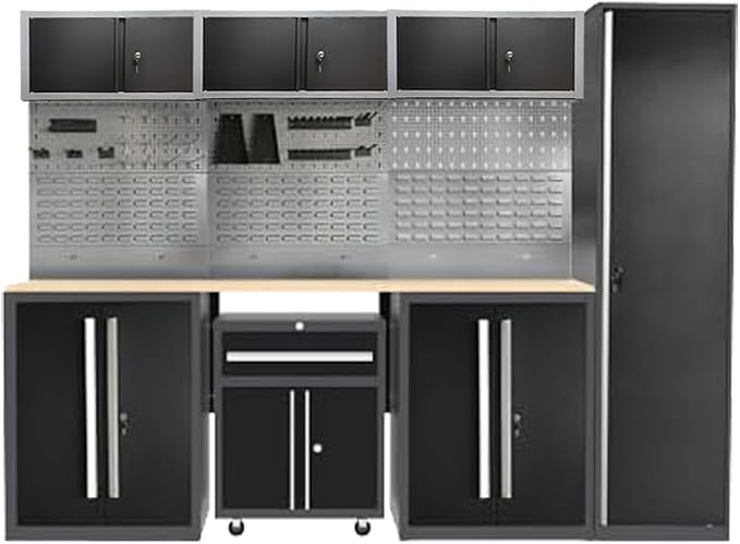 JZD Metal Workshop Cabinet System, Garage Organization Tools Storage, No Wall by JZD