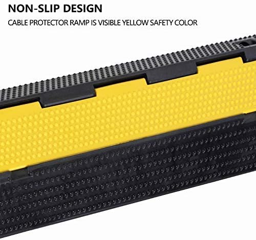 4 Pack Rubber Cable Ramp Hose Cable Protector Ramp 1 Channel 22000Lbs Load - Image 5