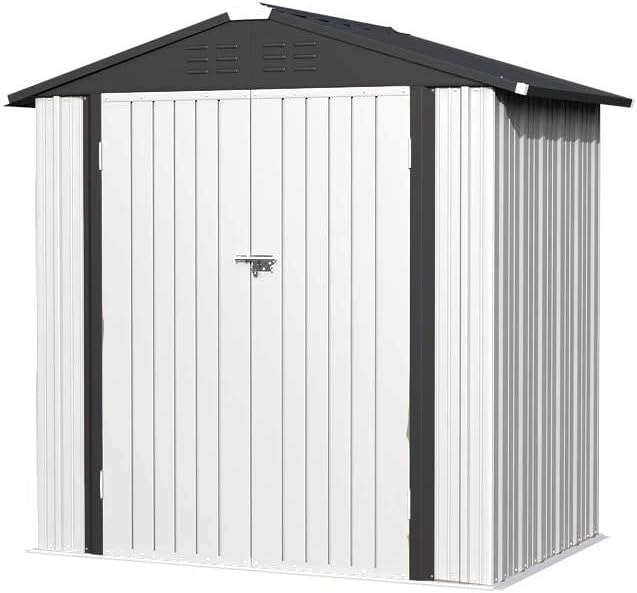 Greesum 6×4FT Outdoor Storage Shed, Metal Patio Storaged Sheds - Image 6