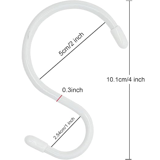 Nisoger 24 Pack 4 inch Vinyl Coated S Hooks - Image 2