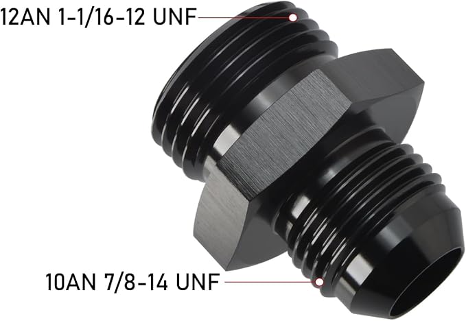 10AN Male Flare to 12AN ORB O-ring Boss Fuel Pump Rail Adapter Fitting Aluminum - Image 2