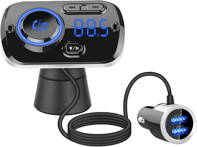 Bluetooth 5.0 Car Audio Transmitter | HD Sound, Fast 20W PD & QC3.0 Charging by Unknown