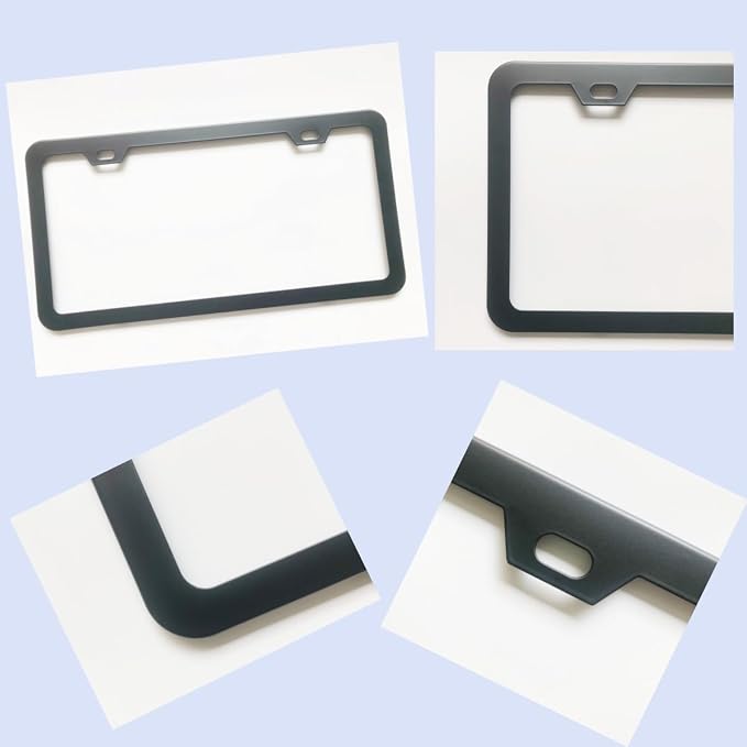 License Plate Frames, 2 Packs Front Rear Car Tags, Aluminum Alloy License Plate - Image 4