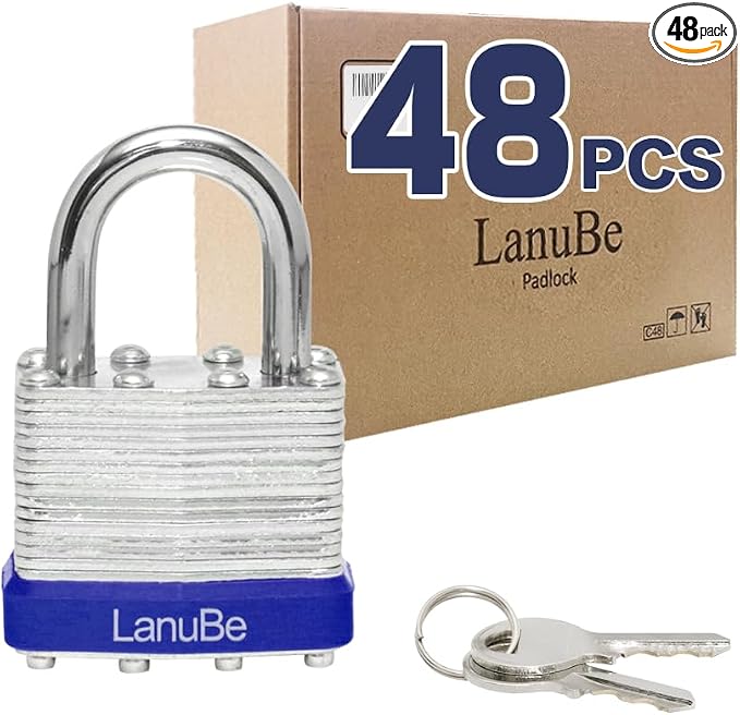 LanuBe Lock Laminated keyed Padlock, keyed Alike Locks, Normal Shackle by LanuBe