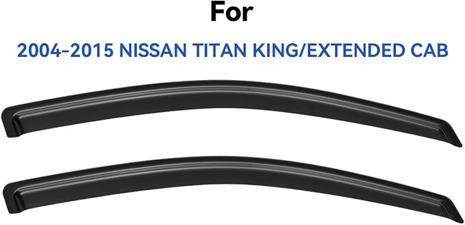 Window Visors Rain Guards for 2004-2015 Nissan Titan King Cab, Out-Channel - Image 3
