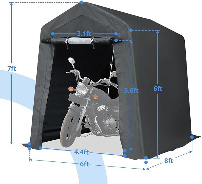 ADVANCE OUTDOOR 6x8 ft Outdoor Portable Storage Shelter Shed - Image 5