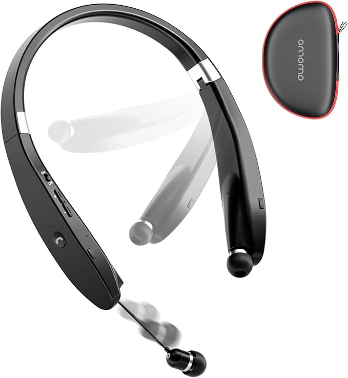 AMORNO Foldable Bluetooth Headphones Wireless Neckband Headset by AMORNO